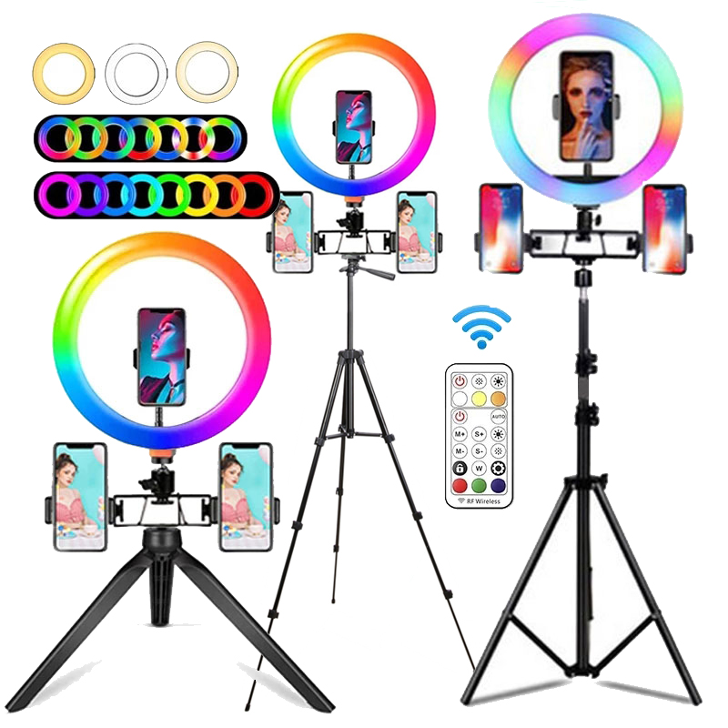 Photography Lighting Circle - Anneau lumineux RGB de 10 pouces